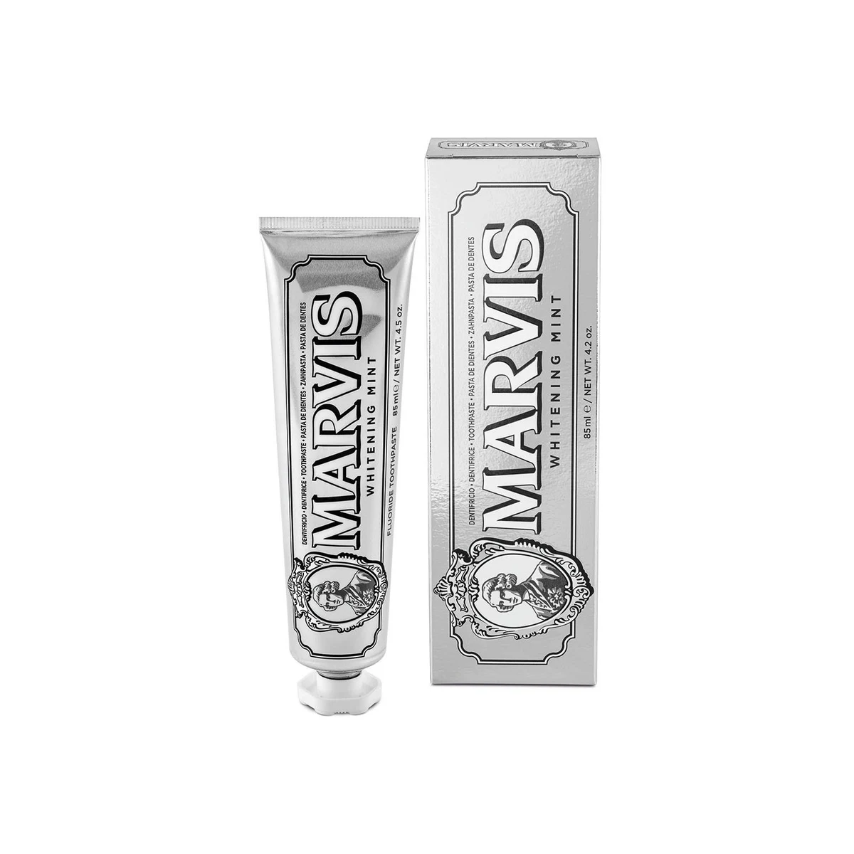 Отбеливающая зубная паста Marvis Fluoride Whitening Mint с фтором и мятой