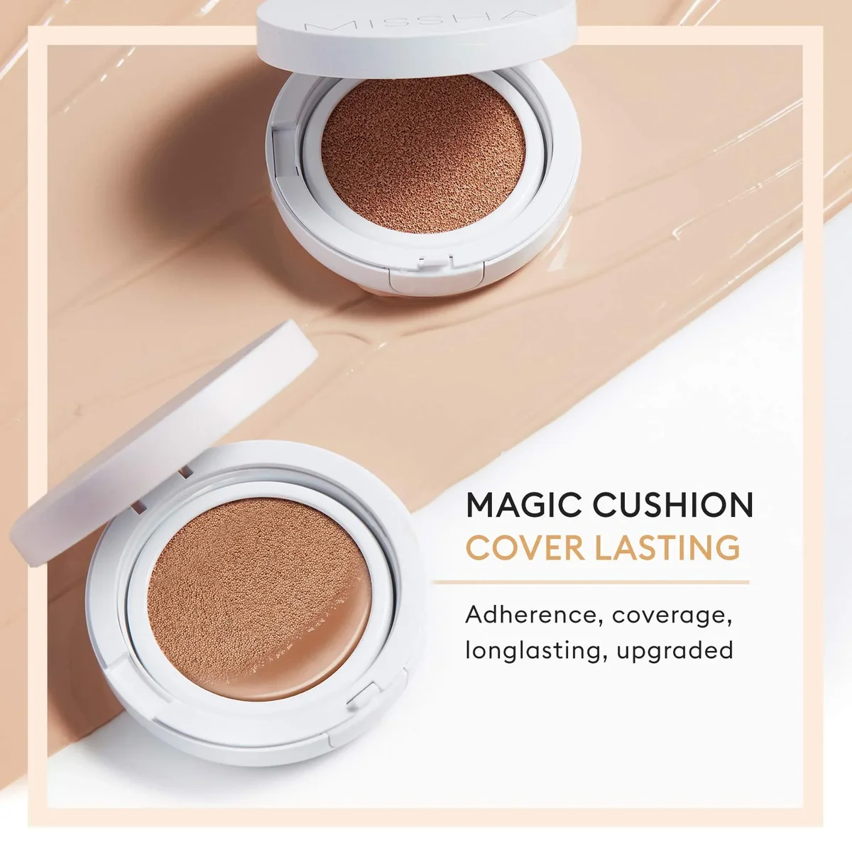 קושן Magic Cushion Cover Lasting בכיסוי גבוה SPF50+ - Missha